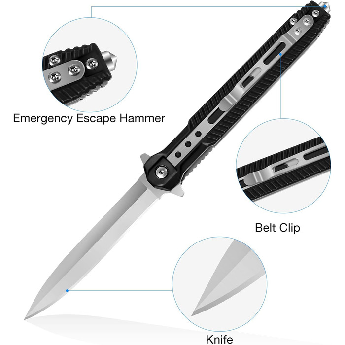 В 1 Мультитул Складаний Ніж 3Cr13 з Нержавіючої Сталі Кишеньковий Ніж Портативний Ніж Рятувальний Ніж зі Склобою Сталева Ручка Кем