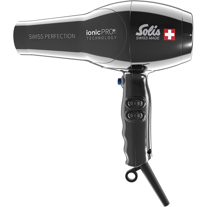 Іонний фен з технологією ionicPRO професійне сушіння та укладка обертовий на 360 кабель у комплекті насадка-концентратор чорний, 360 ionicPRO 440