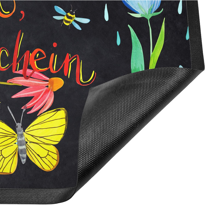 Килимок для дверей Mr. & Mrs. Panda &quotCome In Sunshine&quot 40 x 60 см - Подарунок, Позитивний вислів, Ніч, Килимок для дверей, Мудрість, Мотивація, Килимок для бруду, Прикраса, Килимок для лову бруду, Квіти, Килимок для дверей Чорний 40 x 60 см (Прямо