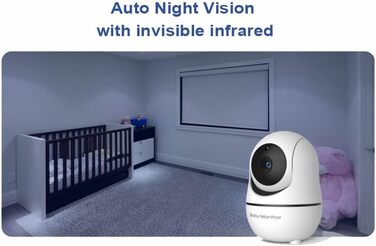 Камера радіоняні Matosio, відеоняня, великий РК-екран 7 дюймів HD, дитяча камера 355 PTZ, нічне бачення, функція VOX, акумулятор 4