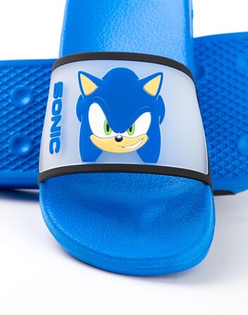 Дитячі сині шльопанці Sonic The Hedgehog Повсякденне взуття з Соніком та Шедоу Мультяшні обличчя персонажів без рукавів Зручні літні сандалі Повсякденні аксесуари для хлопчиків 33 EU