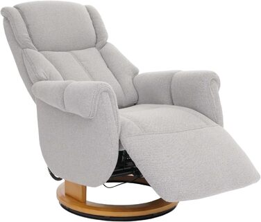 Крісло для відпочинку MCA підйомник HWC-N58, Крісло для телевізора з підставкою для ніг, тканина букле, дерево - сірий, натуральне дерево