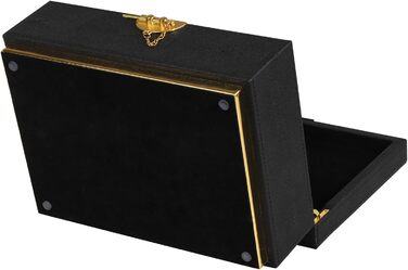 Елегантна декоративна скринька для зберігання зі штучної шкіри HofferRuffer, велика комодна шухляда, органайзер для косметики, класичний органайзер для ювелірних аксесуарів, 27,9 x 20,3 x 12,2 см, чорна