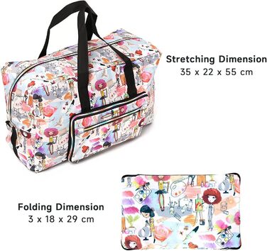 Велика складна дорожня сумка Arxus Носіть дорожню сумку поверх багажу на вихідних за допомогою плечового ременя. Дівчата малюють.