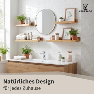 Набір з 2 бамбукових карнизів для картин Camerado, 40 см дерев&39яна настінна полиця, включаючи кришки для гвинтів, 40 см - 2 шт.