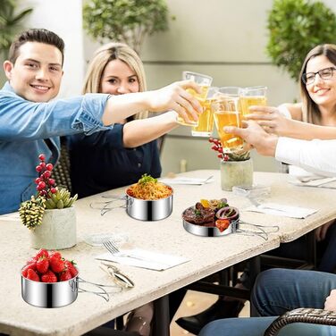 Набір посуду для кемпінгу зі сталі 304 каструлі, сковорода та портативний столовий набір для пікніків, походів та подорожей