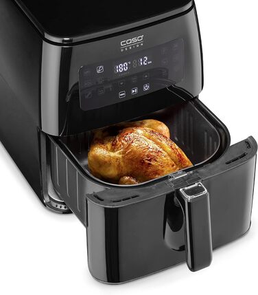 Велика фритюрниця з об'ємом кошика 6 л, 12 автоматичними програмами, сенсорним керуванням, таймером від 1 до 60 хвилин, знімним кошиком для смаження (можна мити в посудомийній машині), 600 XL -