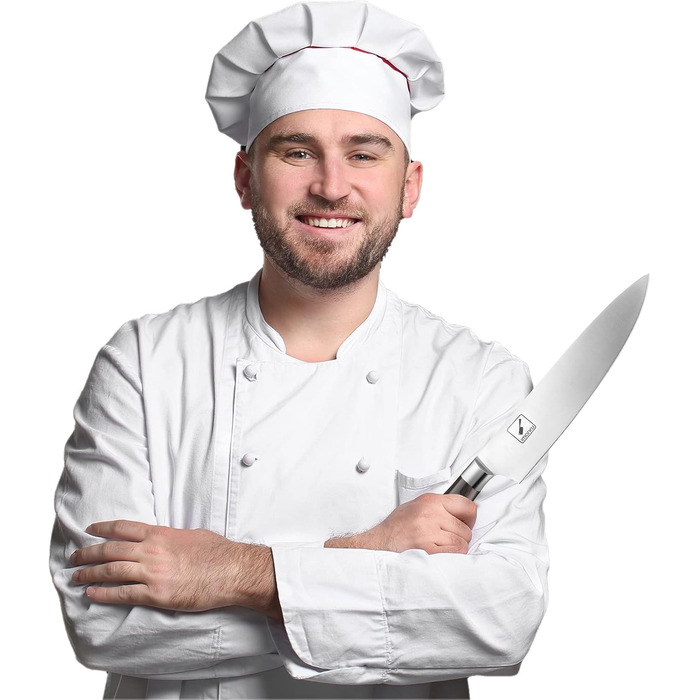 Ніж шеф-кухаря imarku, 20-сантиметровий кухонний ніж професійний ніж, Високовуглецевий ніж шеф-кухаря з нержавіючої сталі гострий,