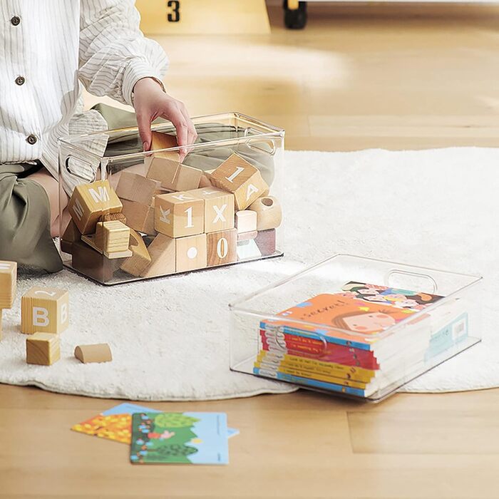 Штабелювана шухляда для зберігання, універсальне використання для ванної кімнати, спальні та офісу. Прозорий контейнер з кількома відділеннями для косметики, туалетного приладдя та іншого (3 літри).