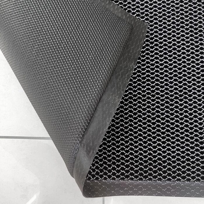 Килимок для дверей Ultralux з ПВХ-сітки, міцний 3D-брудовловлювальний килимок, вхідний килимок зі скребком та брудозахисним бар&39єром для внутрішнього та зовнішнього використання для вхідних та задніх дверей, 80 x 50 см, сірий та чорний, 50 x 80 см (прям