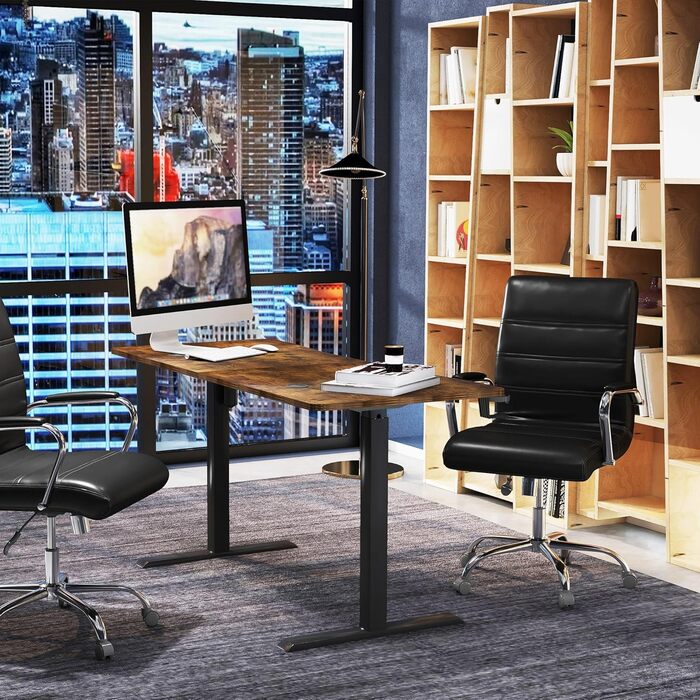 Стіл з регульованою висотою 120 x 60 см Комп&39ютерний стіл для роботи стоячи, ігровий стіл Офісний стіл Навчальний стіл для ноутбука Письмовий стіл з лотком для кабелів та гачком для навушників (клен) 120 x 60 см клен