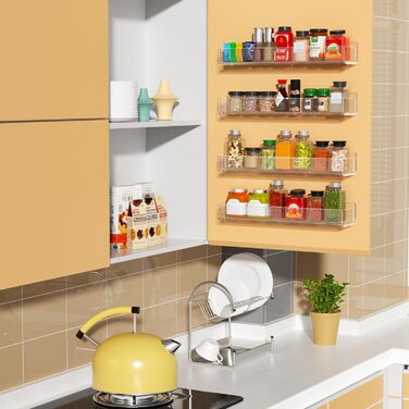 Настінний органайзер для спецій NIUBEE, 3 шт., прозора акрилова підставка для спецій, тримач для зберігання, підвісна підставка для спецій, органайзер для стіни, кухні, комори, дверцят шафи