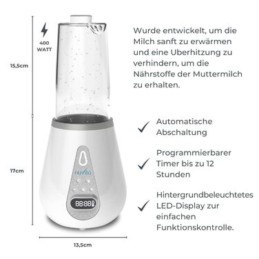 Портативний підігрівач дитячих пляшечок і стерилізатор Nuvita 1170 для дитячих пляшечок, дитячого харчування та грудного молока -