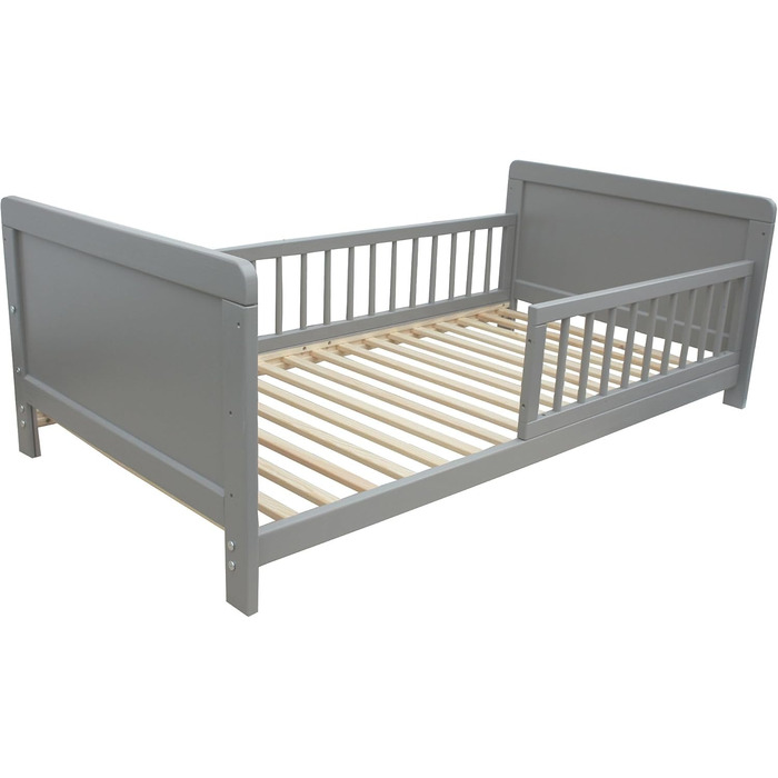 Дитяче ліжко Micoland Junior Bed Side Bed 140x70 см 3-в-1 сірого кольору