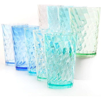 Стакани для пиття Youngever 9 упаковок по 600 мл, багаторазові стакани для води, пластикові стакани, багаторазові пластикові стака