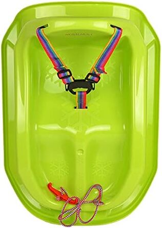 Дитячі санчата з ременем безпеки до 3 років зелені