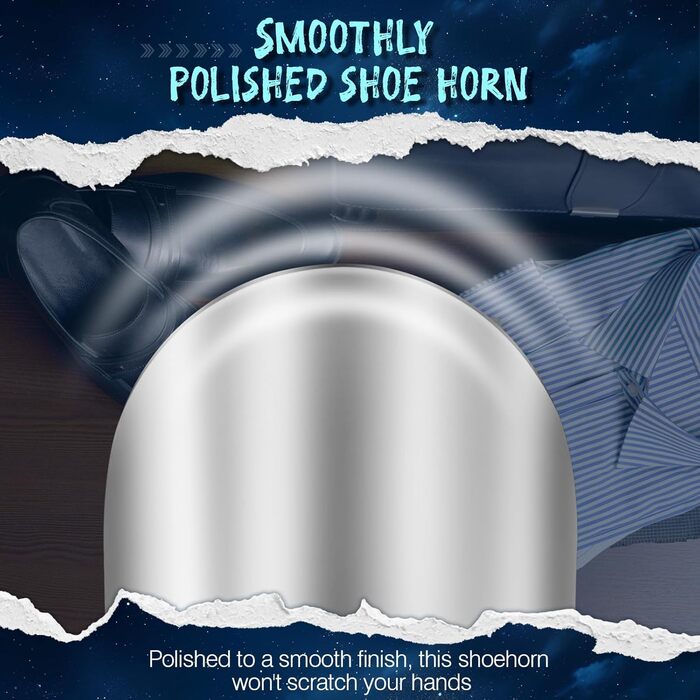Довгий металевий ріжок для взуття, довгий ріжок для взуття з нержавіючої сталі, 42 см міцний великий ріжок для взуття, упаковка з