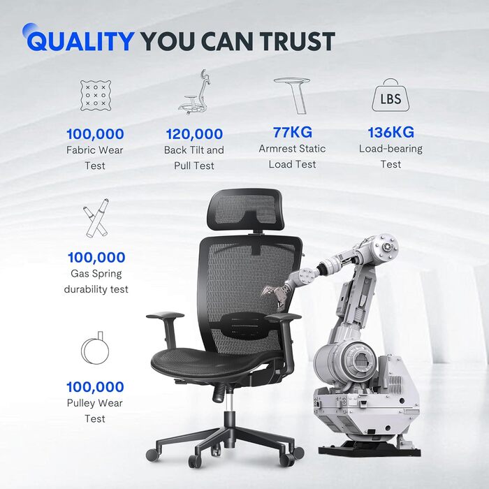 Офісний стілець FLEXISPOT OC3 Ергономічне робоче крісло Комп&39ютерне крісло з регульованою висотою сидіння, підголівником, підлокітниками, поперековою опорою та роликами Робочий стілець (чорний) OC3 Basic (чорна сітка)