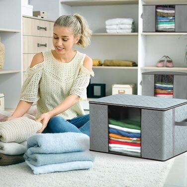 Сумка для зберігання GoMaihe 4 комплекти велика складна коробка для зберігання з кришкою, посиленою ручкою та блискавкою, органайз