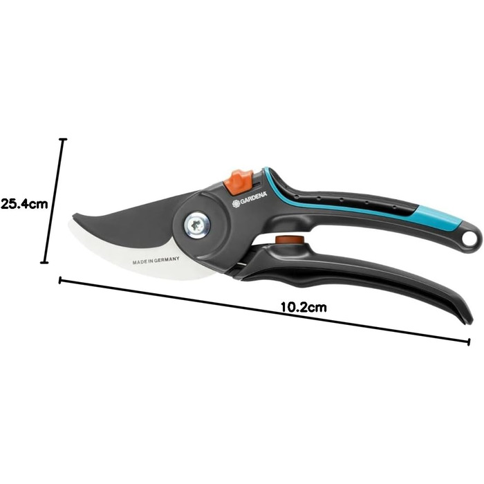 Садові ножиці Gardena B/M Ножиці для дерев, безпечні для рослин, з обхідним лезом для гілок та сучків, максимальний діаметр різання 24 мм, вбудована пружина в ручці, верхнє лезо з антипригарним покриттям (8904-20) Діаметр різання 24 мм (M) Обхідне лезо