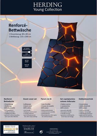 Комплект постільної білизни з ефектом стада 3D, наволочка 80 х 80 см, підодіяльник 135 х 200 см, на блискавці з плавним ходом, 100