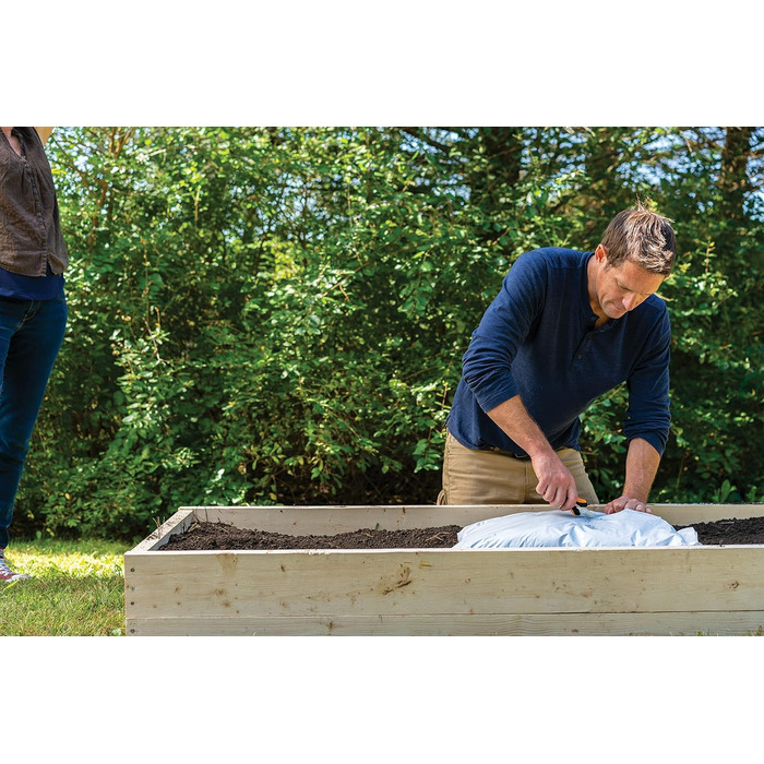 Садові ножиці Fiskars універсальні, довжина 20,6 см, леза з нержавіючої сталі/пластикові ручки, чорні/помаранчеві, суцільні, SP-320, 1063328