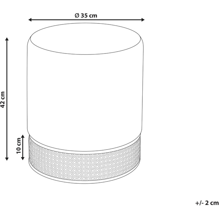Пуф-стілець Beliani, оксамит, помаранчевий, однотонний, круглий, Ø 35 см, з плетінням Weiner, сучасний Янктон