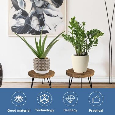 Дерев&39яна підставка для рослин, 25,4 * 17,8 см, кругла підставка для квітів з 3 ніжками, полиця для рослин, стійка для квітів, квітковий табурет, мінімалістична бамбукова підставка для рослин для вітальні, балкону, саду, декору для приміщень/зовнішнього