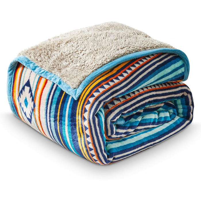 М&39який плед Qucover, плед, 150x200 см, пухнастий та м&39який, плед для дивана, двосторонній плед, відчуття кашеміру, флісовий плед, різнокольорові смужки, 150 x 200 см