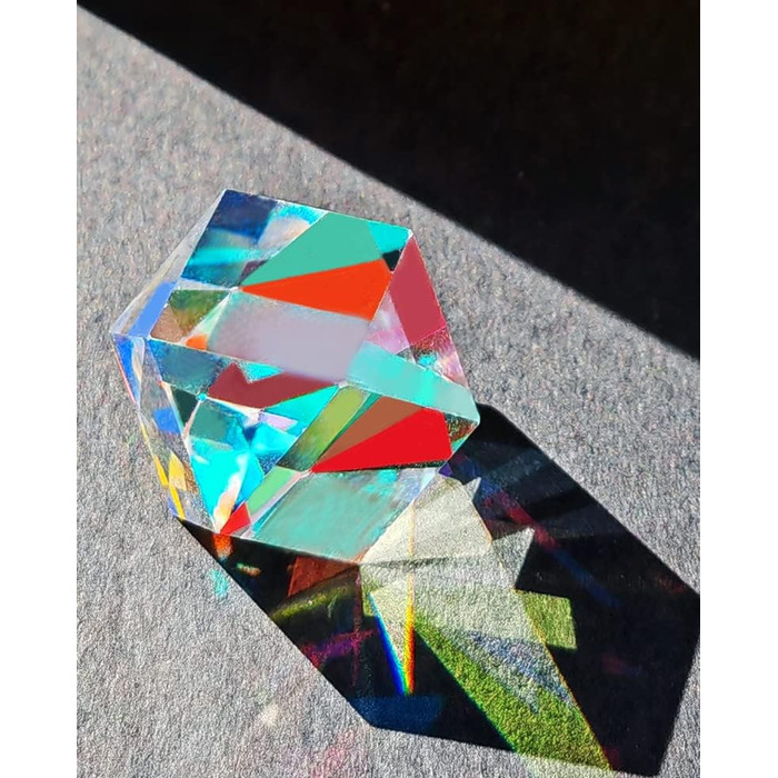 Призма Hsthe Sea кольоровий куб 20 мм K9 оптичний кришталевий скляний багатогранник RGB дисперсійна призма для фізики, прикраса робочого столу