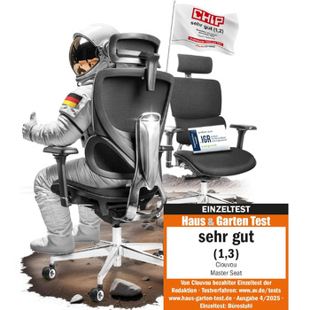 Ергономічне офісне крісло MasterSeat ПЕРЕМОЖЕЦЬ ТЕСТУ Офісне крісло зі 100 індивідуальним регулюванням Офісне крісло та ігрове крісло Комп&39ютерне крісло Ергономічне офісне крісло Обертове крісло 150 кг Masterseat (чорне)