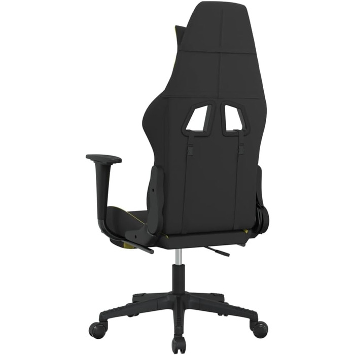 Геймерське крісло з підставкою для ніг, чорна та світло-зелена тканина