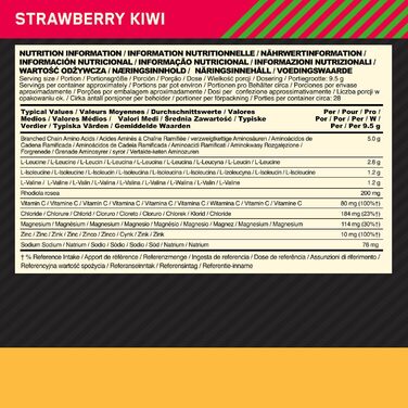 Порошок BCAA Optimum Nutrition Gold Standard, зі смаком полуниці та ківі, 266 г, 28 порцій