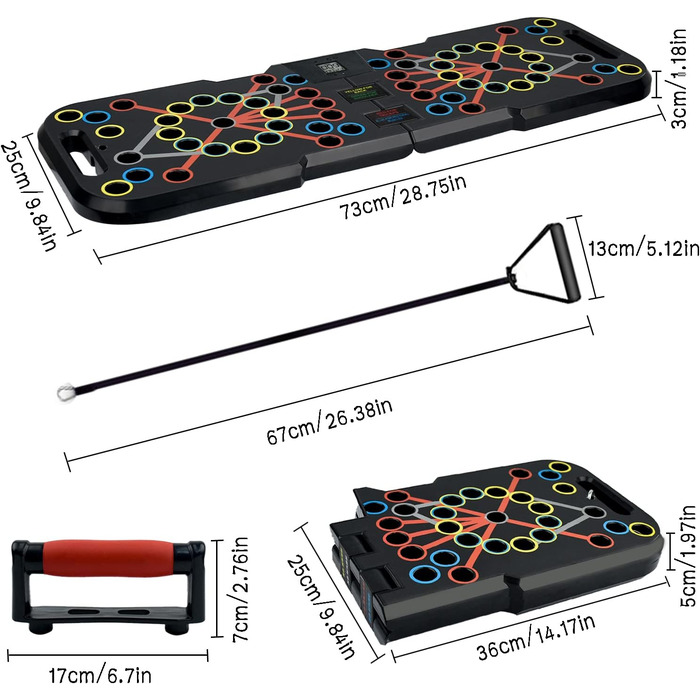 Складана стійка для віджимань 41-в-1 з ручкою, петлями, ремінцями та розумним лічильником, кронштейн для віджимань, система тренування м&39язів для домашнього фітнесу, тренажерного залу, стійки для вправ