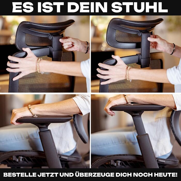 Ергономічне офісне крісло M6, переможець тестів, підходить для зросту до 1,95 м, офісне крісло з сітчастим сидінням, офісне крісло з адаптивною поперековою опорою та регульованою спинкою для здорового сидіння, крісло керівника M6 із сітчастим сидінням (чо