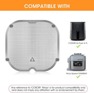 Захист від бризок у фритюрниці Aieve, захист від бризок у фритюрниці, аксесуар для фритюрниці, сумісний із фритюрницею Cosori 4.7 л/Ninja Speedi ON400UK фритюрницею для фритюрниці 4.7 л
