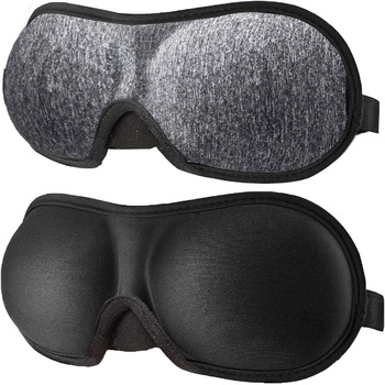 Маска для сну, можна прати в машині, маска для сну для жінок, пов'язка на очі, літак з дорожньою сумкою (чорний сірий), 3D