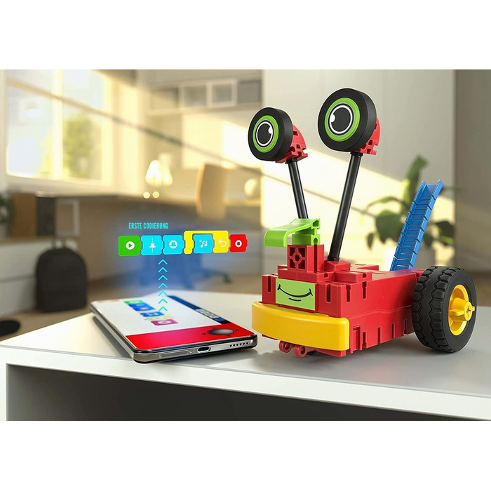 Набір fischertechnik 559889 ROBOTICS Early Coding конструктор для дітей від 5 років, набір для створення 3 моделей роботів, програмування, двигуни та сенсори