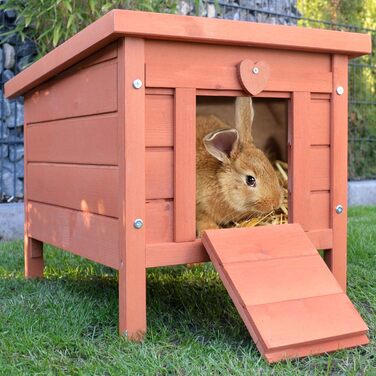 Великий будиночок для маленьких тварин Zooprinz зі складним дахом ідеально підходить для використання в приміщенні та на вулиці особливо легко переміщується будиночок для гризунів з масиву дерева, пофарбованого в натуральний колір будиночок для кроликів