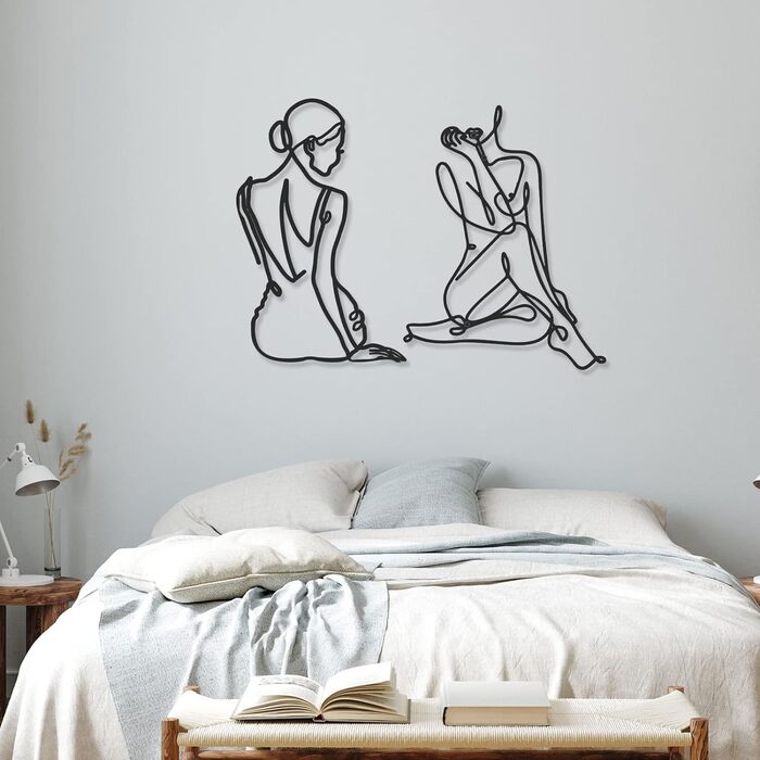 Частини металевого настінного мистецтва Декор чорний метал настінного мистецтва однолінійний художній малюнок Мінімалістичний абст