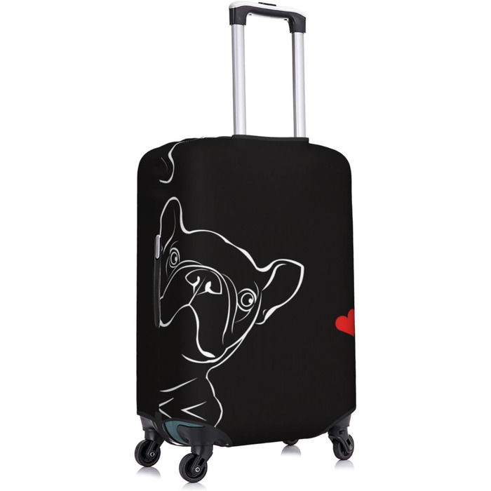 Чохол для валізи для французьких бульдогів, міцний, підходить для валіз розміром 45.7 - 81.3 см, розмір XL, Чорний, X-Large