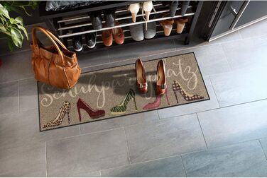 Килимок для паркувального місця Salonloewe Stiletto 30x100 см Вхідний килимок з мотивом Бруздоуловлювальний килим Килимок для дому Миється Барвистий сіро-коричневий 30 x 100 см (Прямокутний)