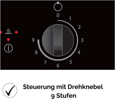 Склокерамічна подвійна конфорка Calor EBK2 DK 9 рівнів потужності 2900 Вт Індикатор залишкового тепла Штепсельні вилки Schuko Низька монтажна глибина 5 см Безкаркасні