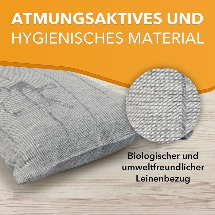 Термостійка подушка для сауни Zebra, яку можна прати - підголівник для сауни з льону та бавовни - зручна подушка для шиї 43x26 см для гамака Wellness, пляжу, пікніка (натуральний/білий)