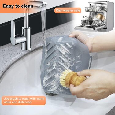 Аерофритюрниця BYKITCHEN 2PCS із силіконовою формою для ніндзя, аксесуари для AF300EU AF400EU, багаторазова фритюрниця Силіконова каструля для ніндзя-гуді/принцеси та інші двозонні фритюрниці сірого кольору для Ninja Dual