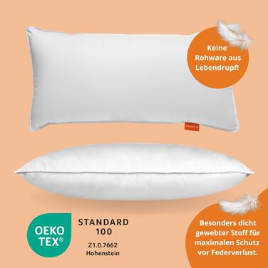 Пухова подушка для сну 40x80 см, 3-камерна пухова подушка, подушка 40 x 80 см з пуху та пера, трикамерна подушка Вироблено в ЄС, Oeko-TEX, Downpass 40 x 80 см 1