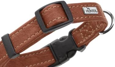 Ошийник для собак HUNTER Canadian UP, колір коньяк, для малих собак та цуценят, мяка та гнучка шкіра, не пошкоджує шерсть, екологічно чистий, виготовлено в Німеччині, розмір S/1 коньяк S/1