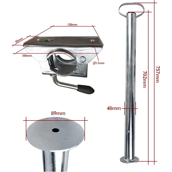 Важкий підйомник для причепа 48 мм Підставка довжиною 700 мм для опорних ніжок причепа та затискного кута Стійкий Rv. Запчастини Кемпер Караван Аксесуари для підйому та опускання будь-якого причепа