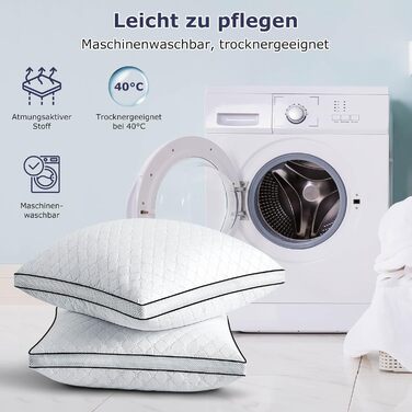 Подушки 80x80 см, комплект з 2 шт. , ортопедичні подушки для сну на боці з преміальним наповнювачем, дихаюча подушка для шиї, для сну, сидіння, ліжка, дивана, для алергіків, м&39які та підтримуючі, можна прати, чорно-білі, 80 x 80 см, 2 шт. и