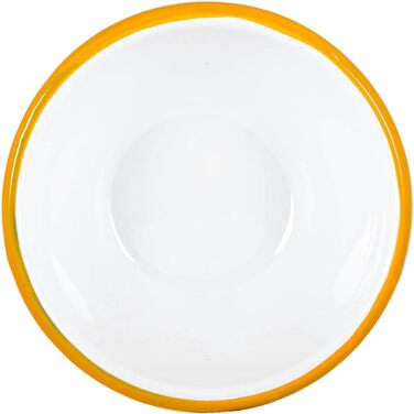 Аргонові посудні миски з білою емаллю - 16 см - жовті - упаковка з 12 шт.